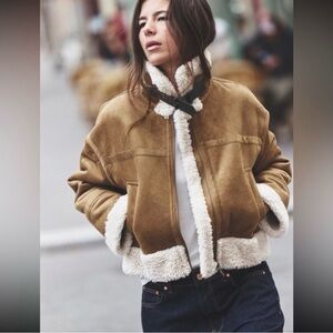 Zara double faced centre zippered jacket